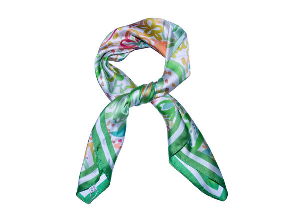 Skjerf blomstert 70x70 grønn 