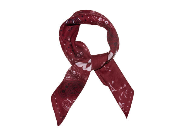 Skjerf flermønstert Ull 70x70 vinrød 