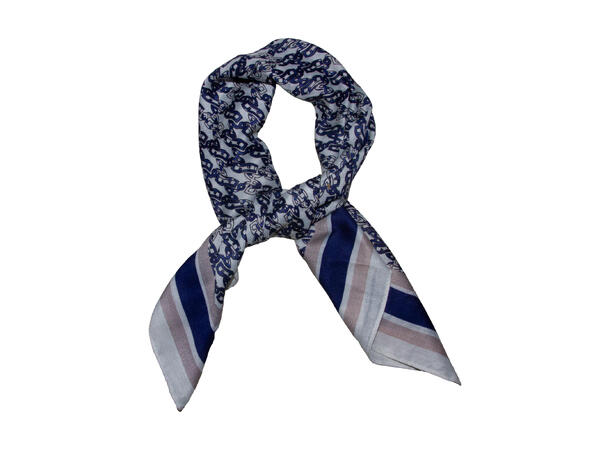 Skjerf kjede-mønster 65x65 blå 