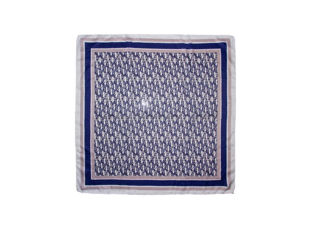 Skjerf kjede-mønster 65x65 blå 