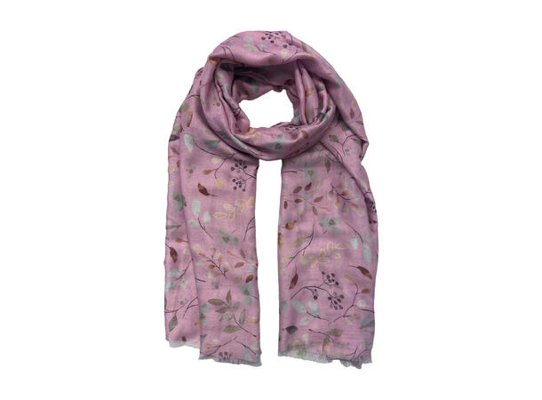 Skjerf m/blader 90x180 rosa 