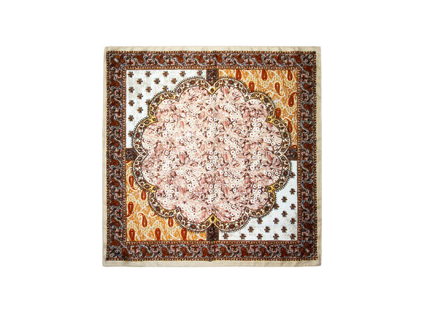 Skjerf m/paisley 65x65 offwhite 