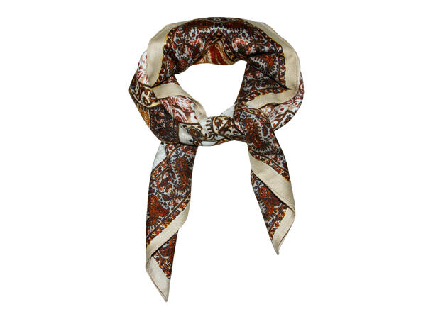 Skjerf m/paisley 65x65 offwhite 