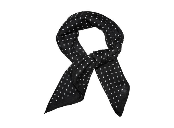 Skjerf m/prikker 65x65 sort 