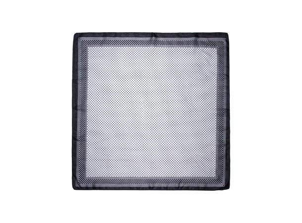 Skjerf m/prikker 68x68 sort* 