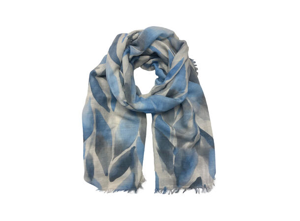 Skjerf med blomster 75x190 blå 