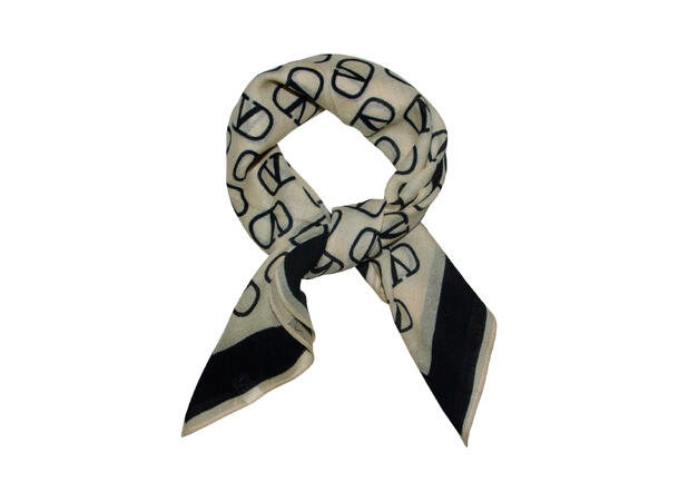 Skjerf mønstert Ull 70x70 beige 