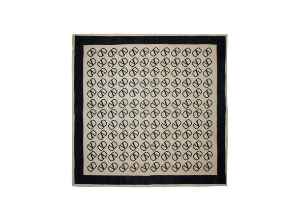 Skjerf mønstert Ull 70x70 beige 