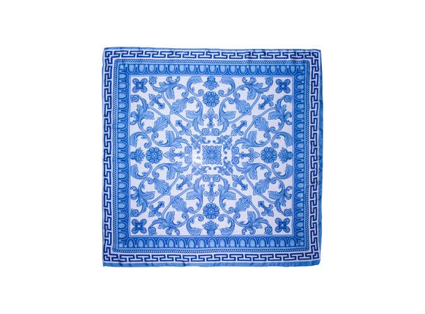 Skjerf paisley 70x70 blå 