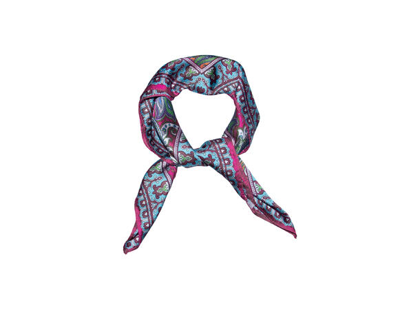 Skjerf paisley 70x70 fuksia 