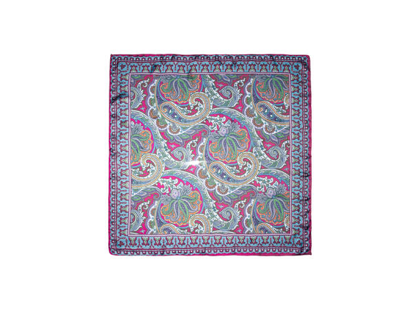 Skjerf paisley 70x70 fuksia 