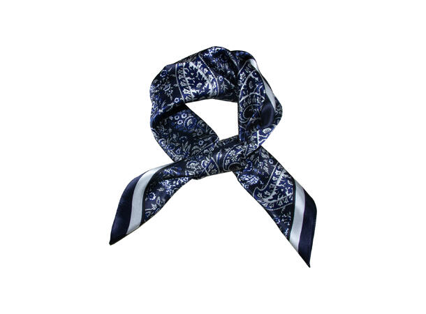 Skjerf paisley SILKE 70x70 navy 