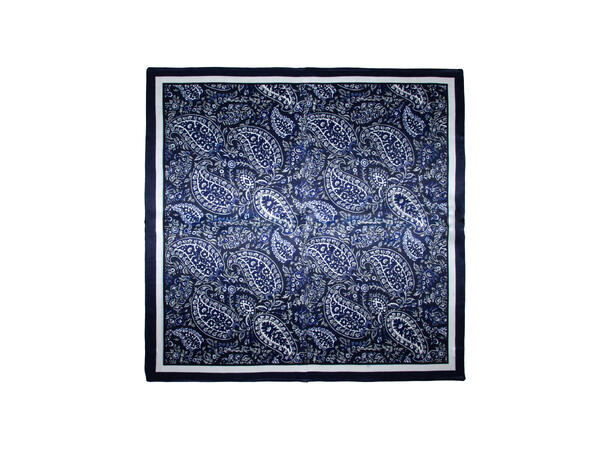 Skjerf paisley SILKE 70x70 navy* 
