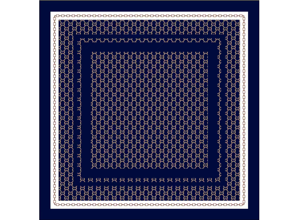 Skjerf småmønstert 70x70 navy 