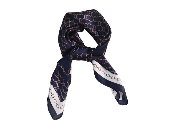 Skjerf småmønstert 70x70 navy 