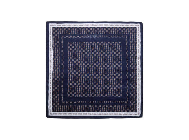 Skjerf småmønstert 70x70 navy 