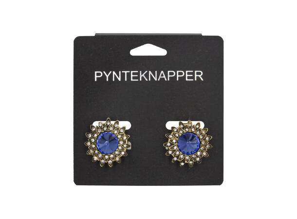 Skjorteknappblomst diamant blå 