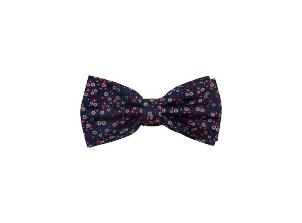 Sløyfe blomstert rød/navy 
