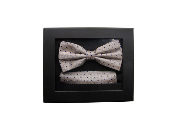 Sløyfe m/lommetørkle prikket beige* 