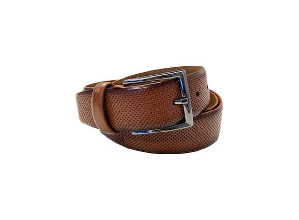 Belte Herre 3,5cm dress m/mønster Cognac Strl 90 