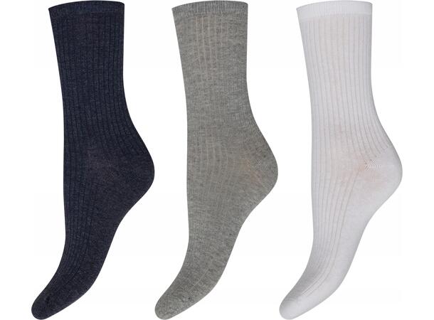 DECOY 3-pack ankle sock cotton Multicolor 37-41 Økotex - SS26 