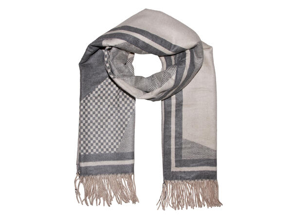 Dame flermønstret 65x180 grå Høst26 