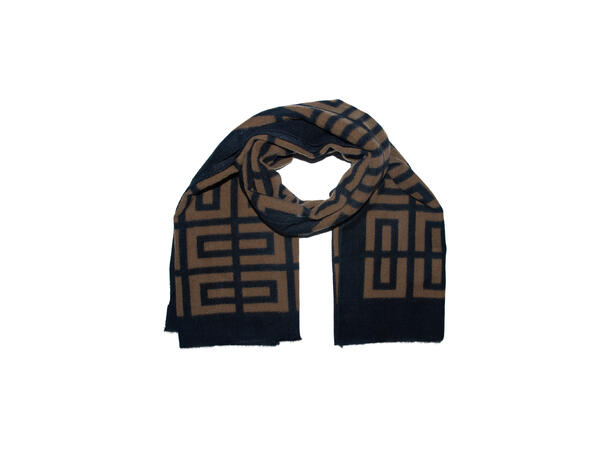 Dame skjerf mønstert 88x180 brun Høst 