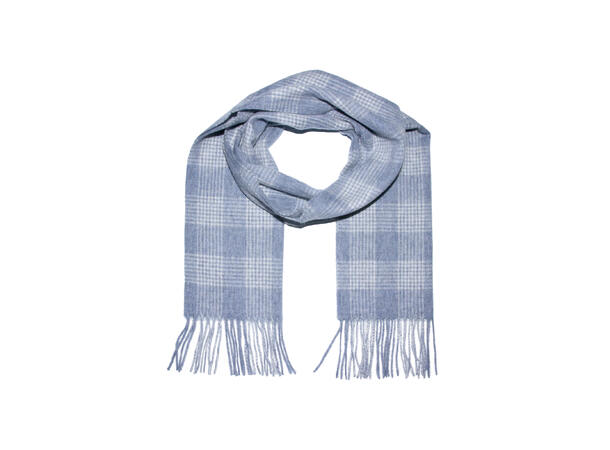 Dame skjerf rutet 30x180 lys blå Høst 