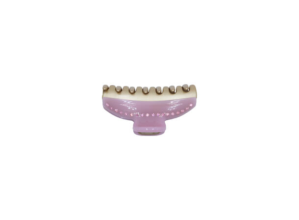 Hårklype m/enkel strass 7.5x4.5cm rosa 
