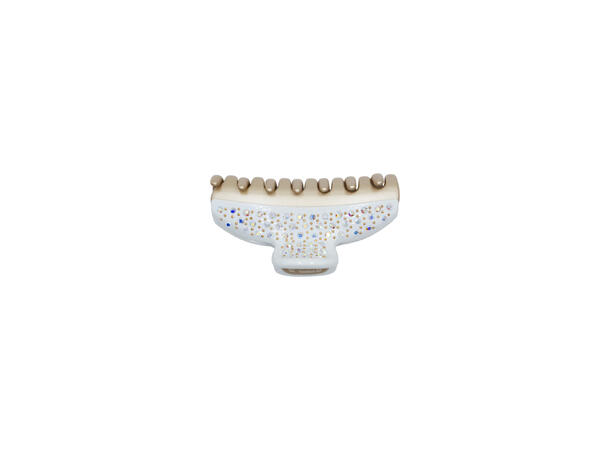 Hårklype m/overall strass 7.5x4.5cm hvit 