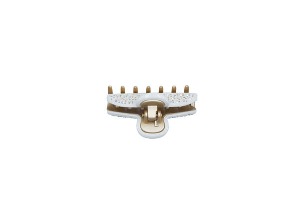 Hårklype m/overall strass 7.5x4.5cm hvit 