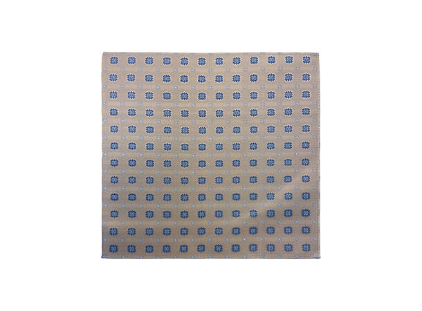 Santi silkeslips+lommetørkle mønstert* sett hengende beige 