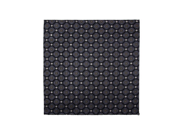 Santi silkeslips+lommetørkle mønstert sett hengende beige 