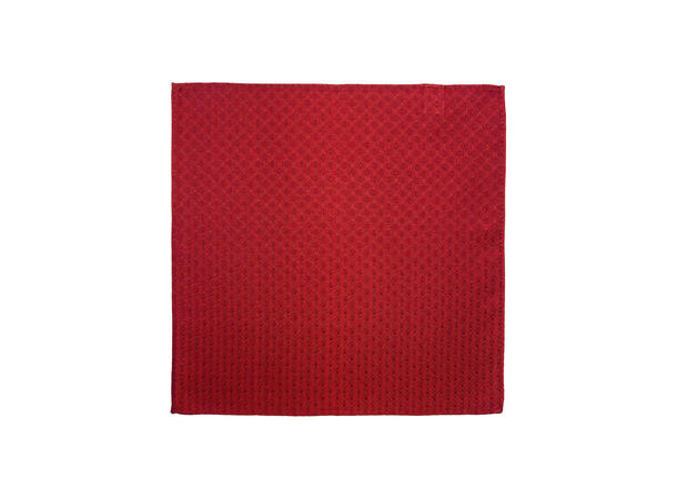 Santi silkeslips+lommetørkle mønstert sett hengende rød 