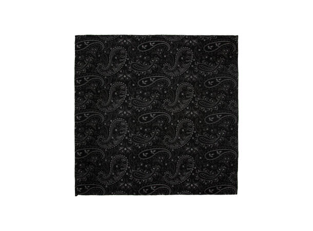 Santi silkeslips+lommetørkle mønstret* sett hengende sort 