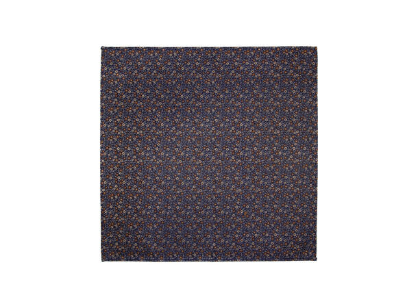 Santi silkeslips+lommetørkle mønstret sett hengende brun 