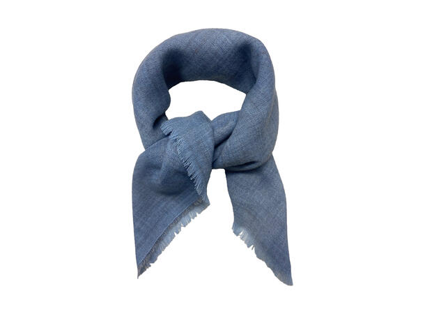 Skjerf ensfarget ull 85x85 sky blå Høst26 