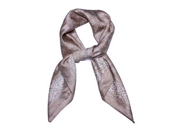 Skjerf m/mønster 70x70 beige 