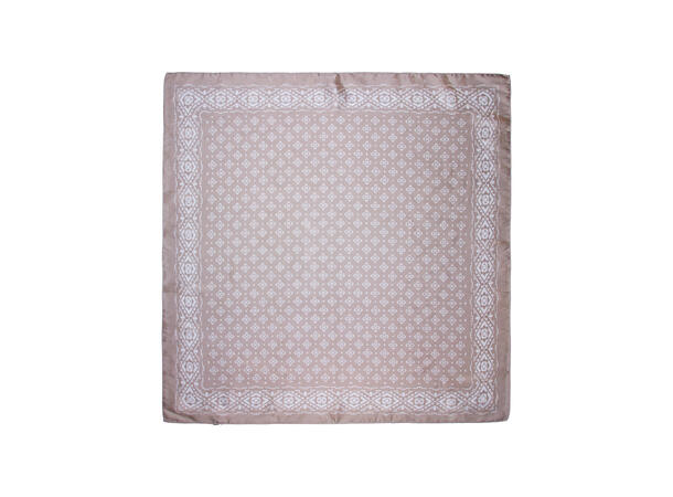 Skjerf m/mønster 70x70 beige 