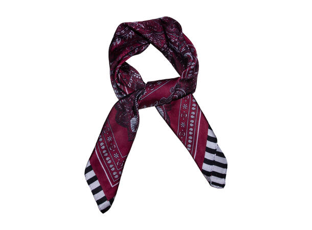 Skjerf mønstert 70x70 vinrød 