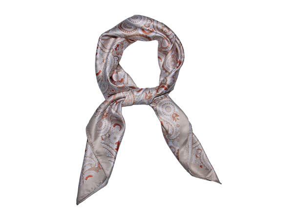 Skjerf paisley 70x70 beige 