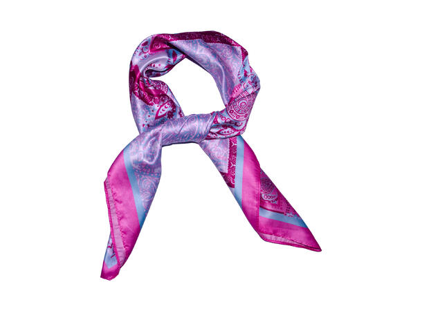 Skjerf paisley 70x70 rosa 