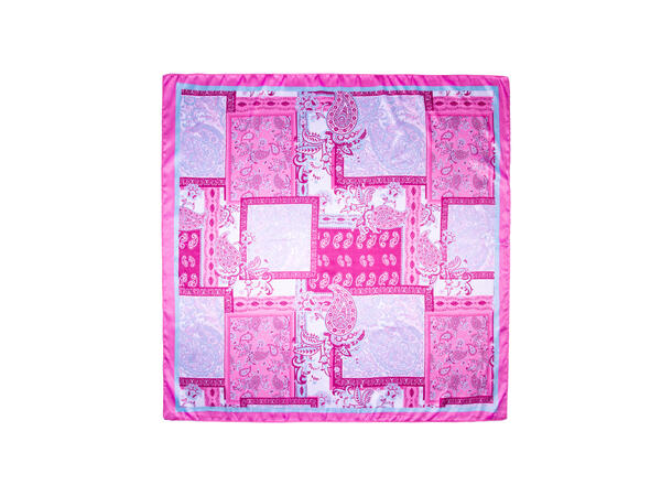 Skjerf paisley 70x70 rosa 