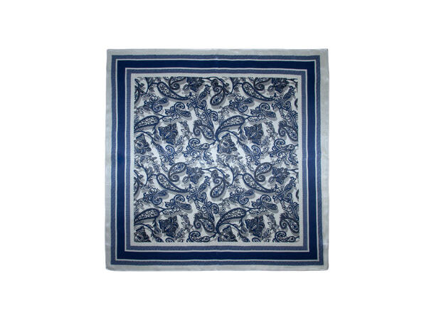 Skjerf paisley SILKE 70x70 blå 