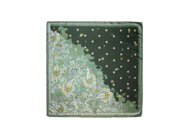 Skjerf paisley & prikker 70x70 grønn* 