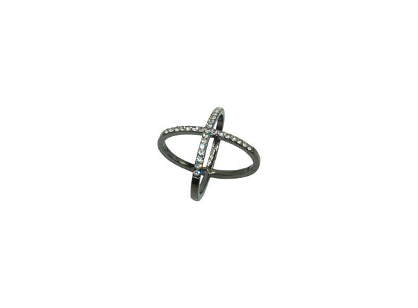 Skjerf ring m/strass sort 
