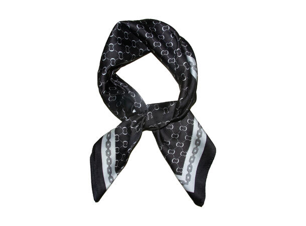 Skjerf småmønstert 70x70 sort 