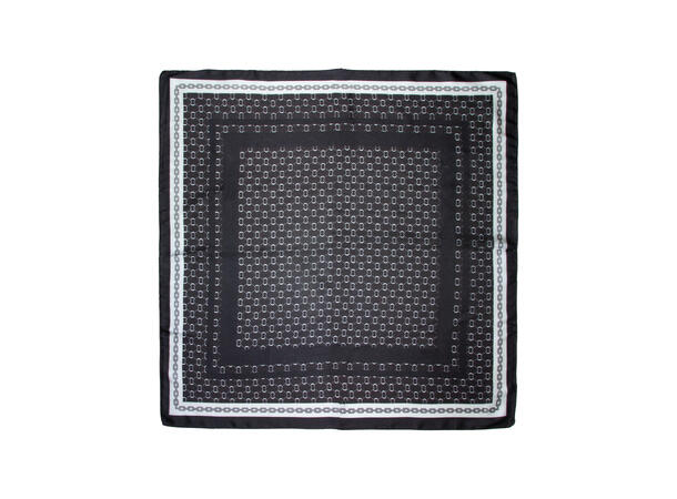 Skjerf småmønstert 70x70 sort* 