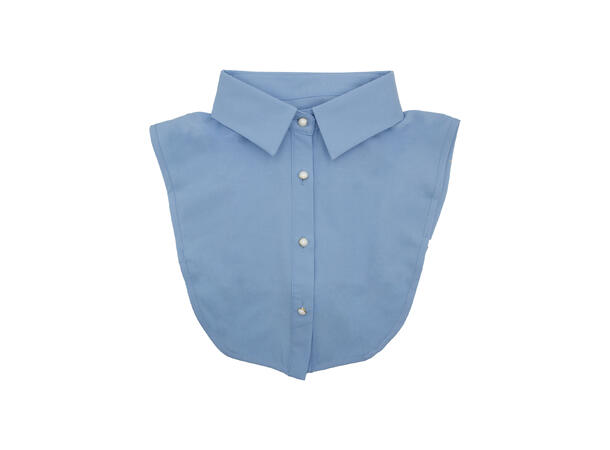 Skjortekrage m/perle knapper lysblå 