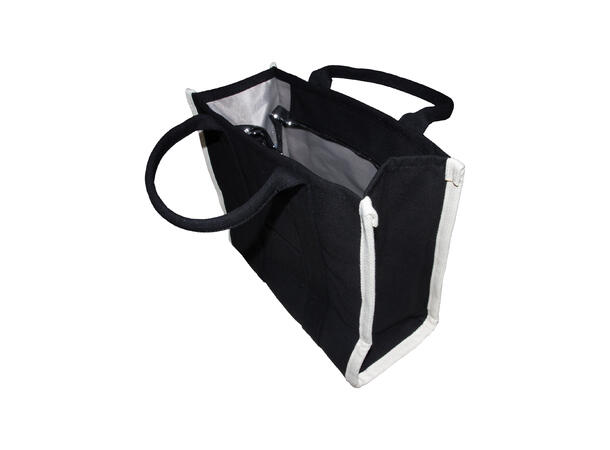Veske "The Bag" Canvas sort kontrast kant 